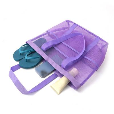 Breathable Mesh Shower Tote Bag Large Capacity Foldable Sand Toys Collector Quick Dry Portable Beach Storage Bag Outdoor