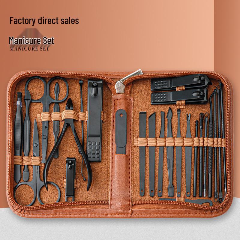 

26-Piece Black Nail Clipper and Manicure Tool Set