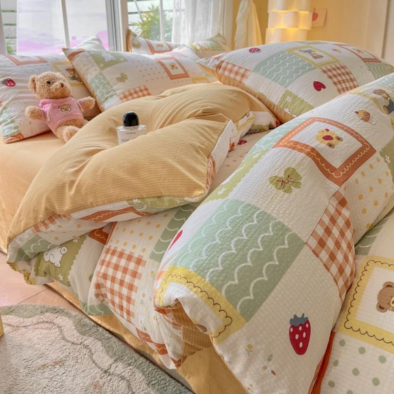 Povlečení Capybara Queen Size 4ks pro milovníky Kapybary Kluci Dívky Dárky Kreslený povlak na přikrývku Oboustranný povlak na přikrývku na kávu