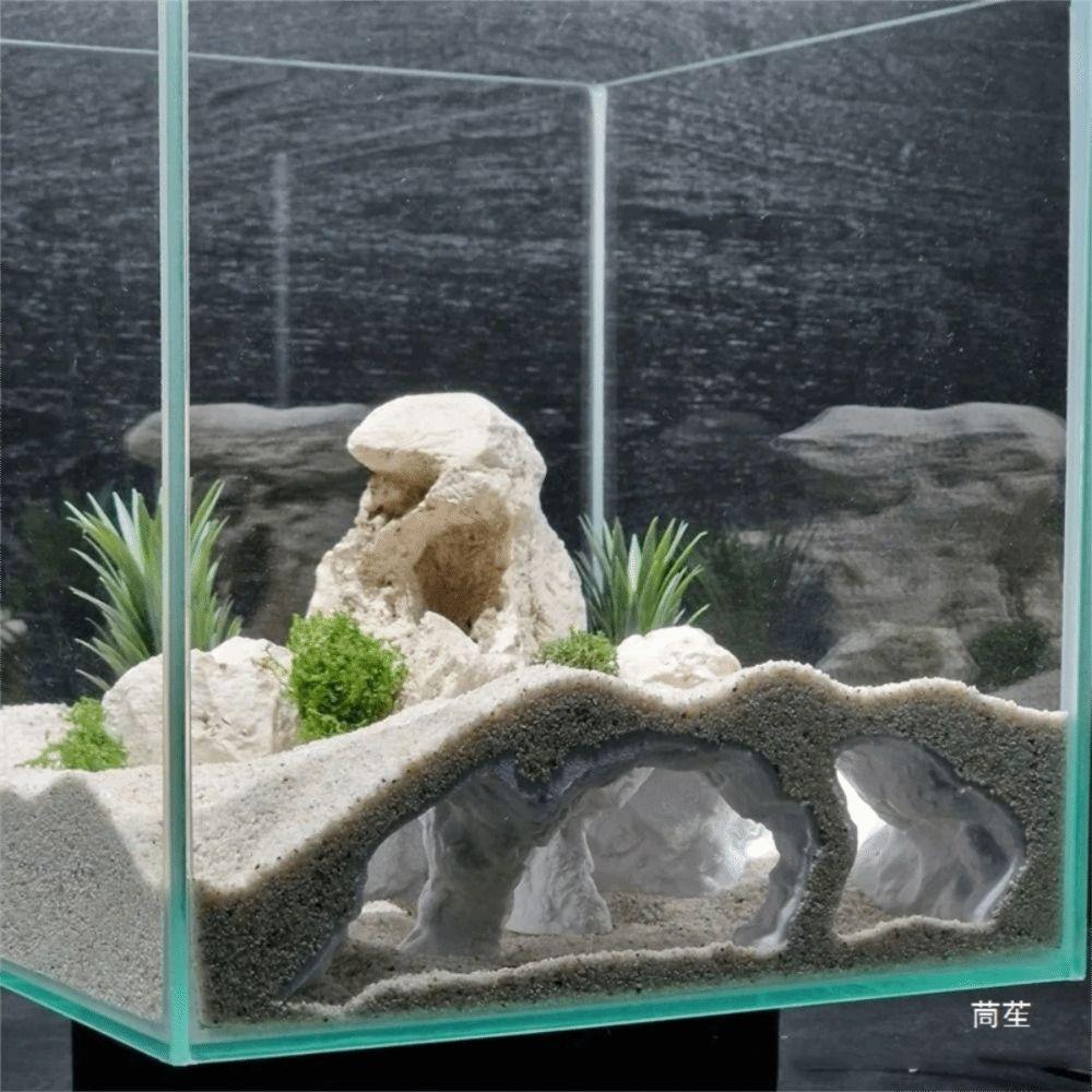 Durable 3D Printing Gravel Tunnel Cave Rest Safe Fish Tank Underground Cave Feeding Breeding House Fish Tank Ornament