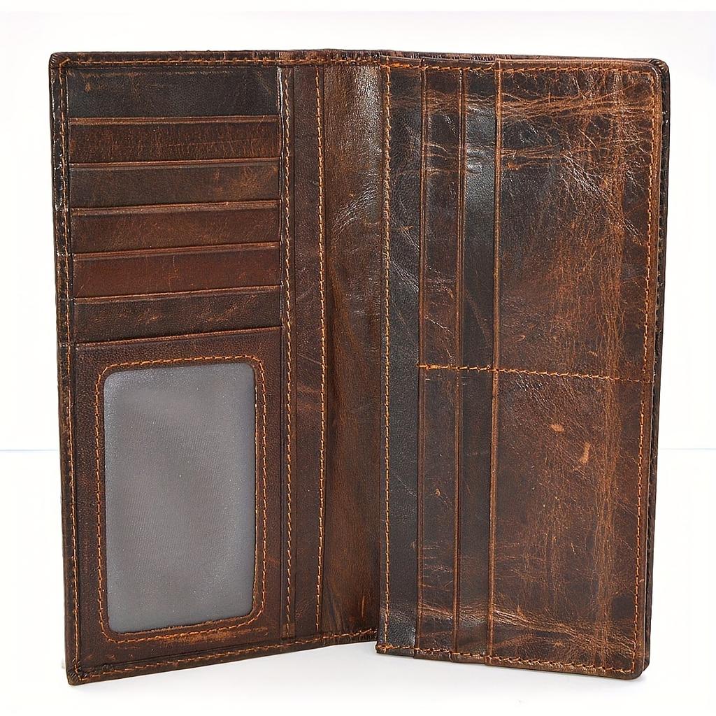 Vintage 3D Drachen Muster Brieftasche Herren echte Brieftasche lange Bifold Brieftasche Kartenhalter Geldbörse