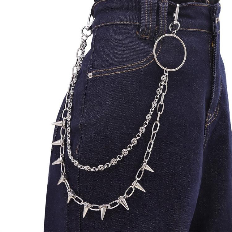 Punk Rock Metal Pants Waist Chain Men Women Key Chain Big Ring Wallet Keychain Jeans Unisex Hip-hop Jewelry Gift