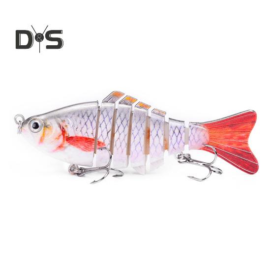 

10CM/15.3G многосочлененная рыболовная приманка с крючками, реалистичная 7-секционная пластиковая искусственная приманка для пресноводной и соленой рыбалки B