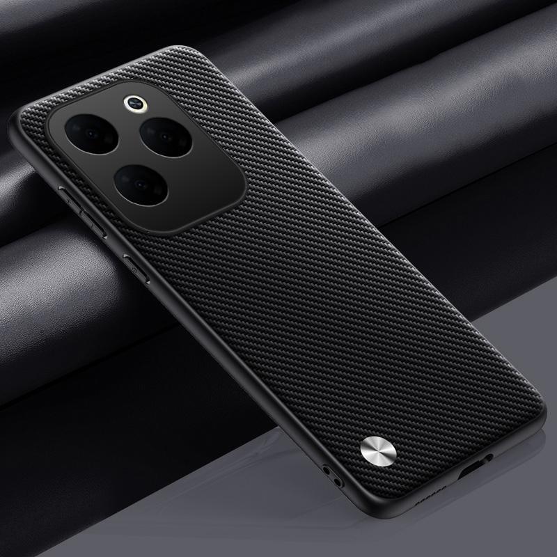 

Luxury PU Leather Case For Infinix Hot 40 Pro Back Cover Matte Silicone Full Protection Phone Case For Infinix Hot 40 4G Hot40 Infinix Hot 40 Pro матовый черный