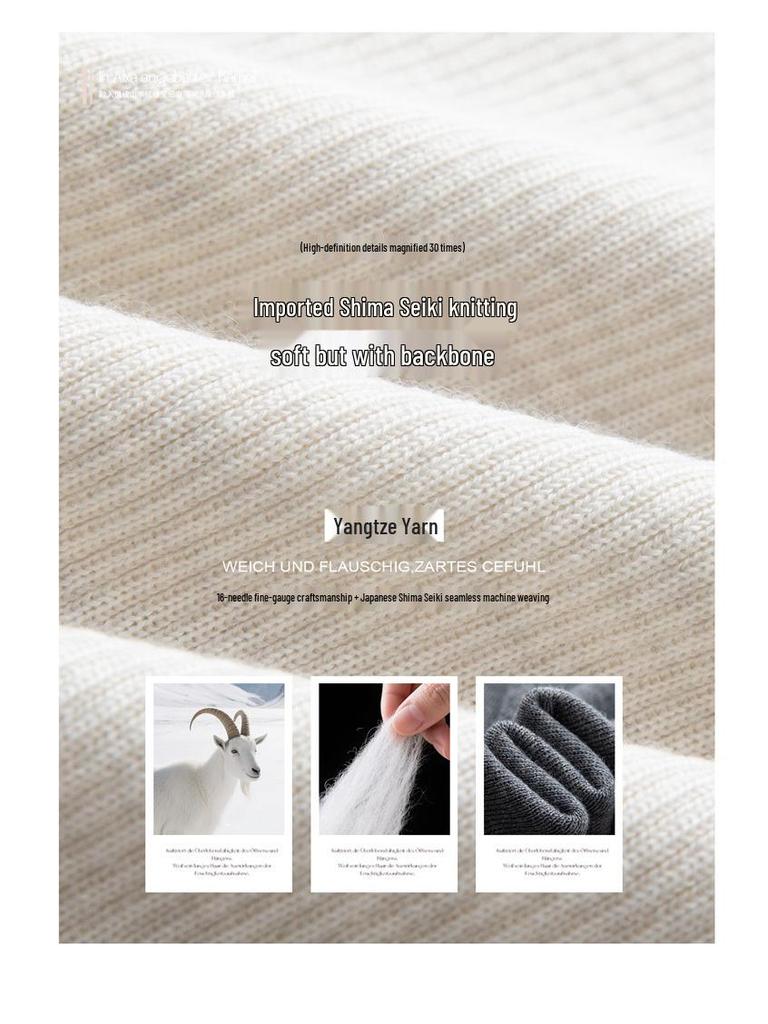 Women's Slim-Fit U-Neck Sweater — Fine Merino Wool, Autumn/Winter Collection