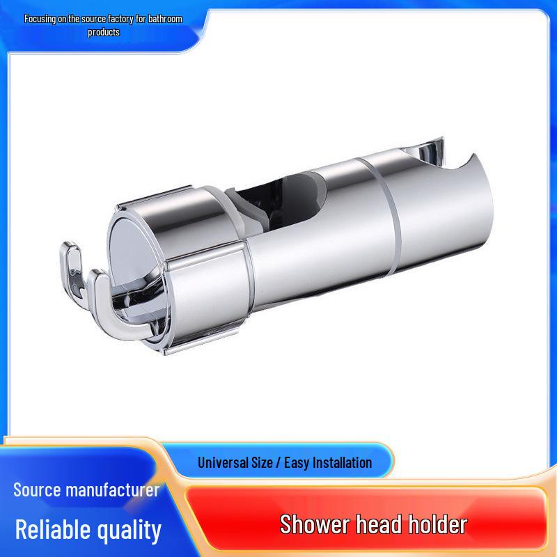 Adjustable Shower Head Holder with Height-Adjustable Bracket and Rod Hanger