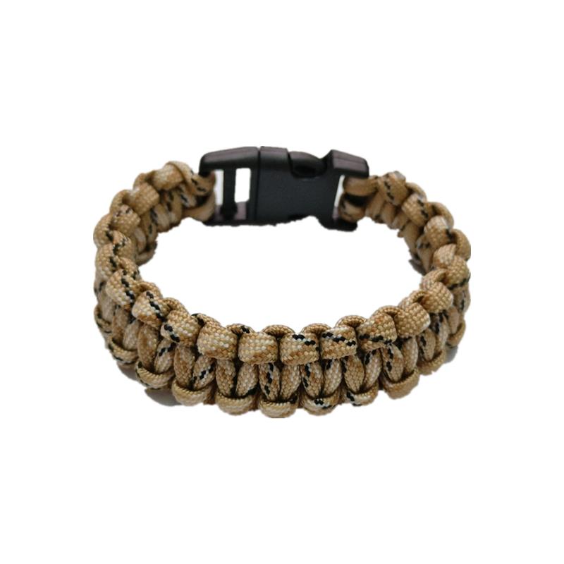 Adjustable Outdoor Camping Paracord Survival Braided Rope Bracelet Men Black Stainless Steel Adjustable Clasp Tool Accessories