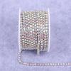 Electroplated Rhinestone Drill Chain: Single Row Metal Claw Chain for DIY Costume Accessories