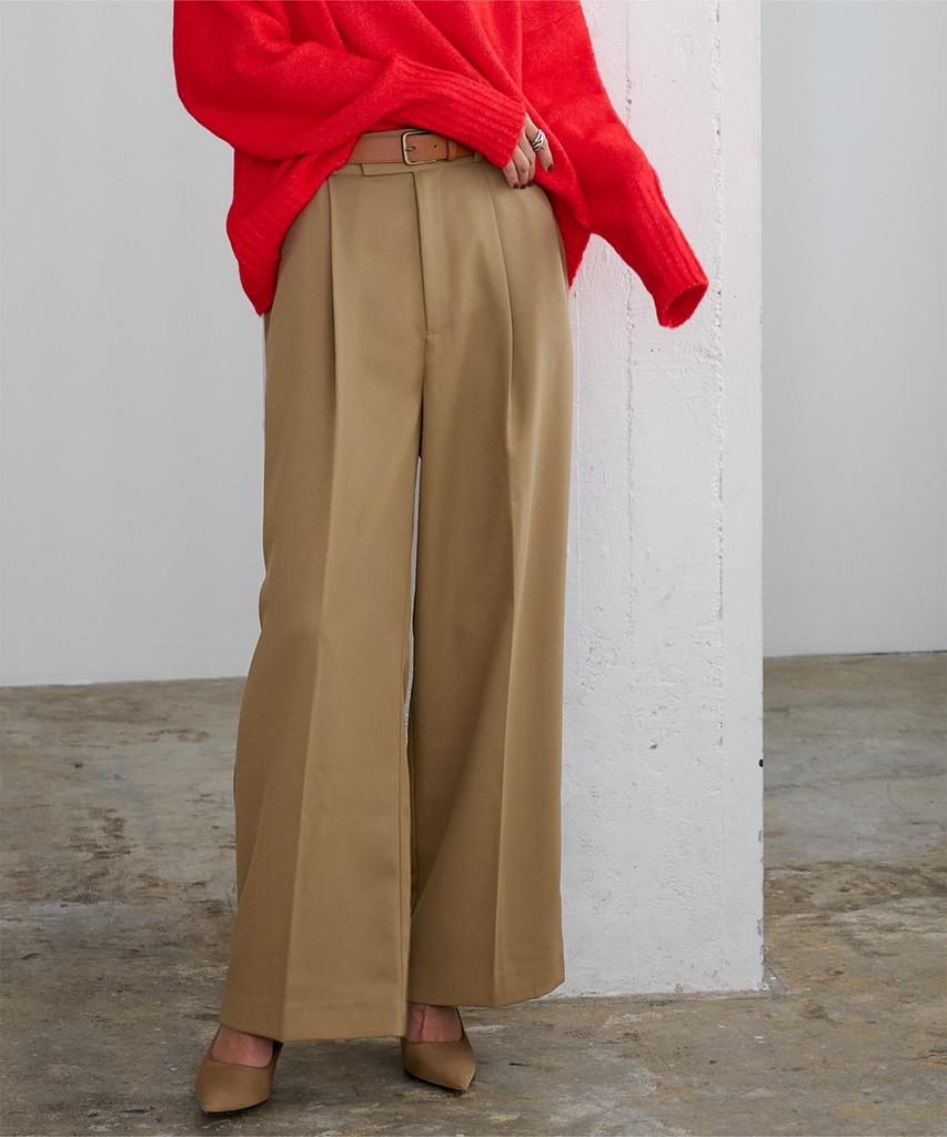 Beautiful Silhouette Wide Pants BFXN2070 SP Camel [Yours] One-Tuck Women's