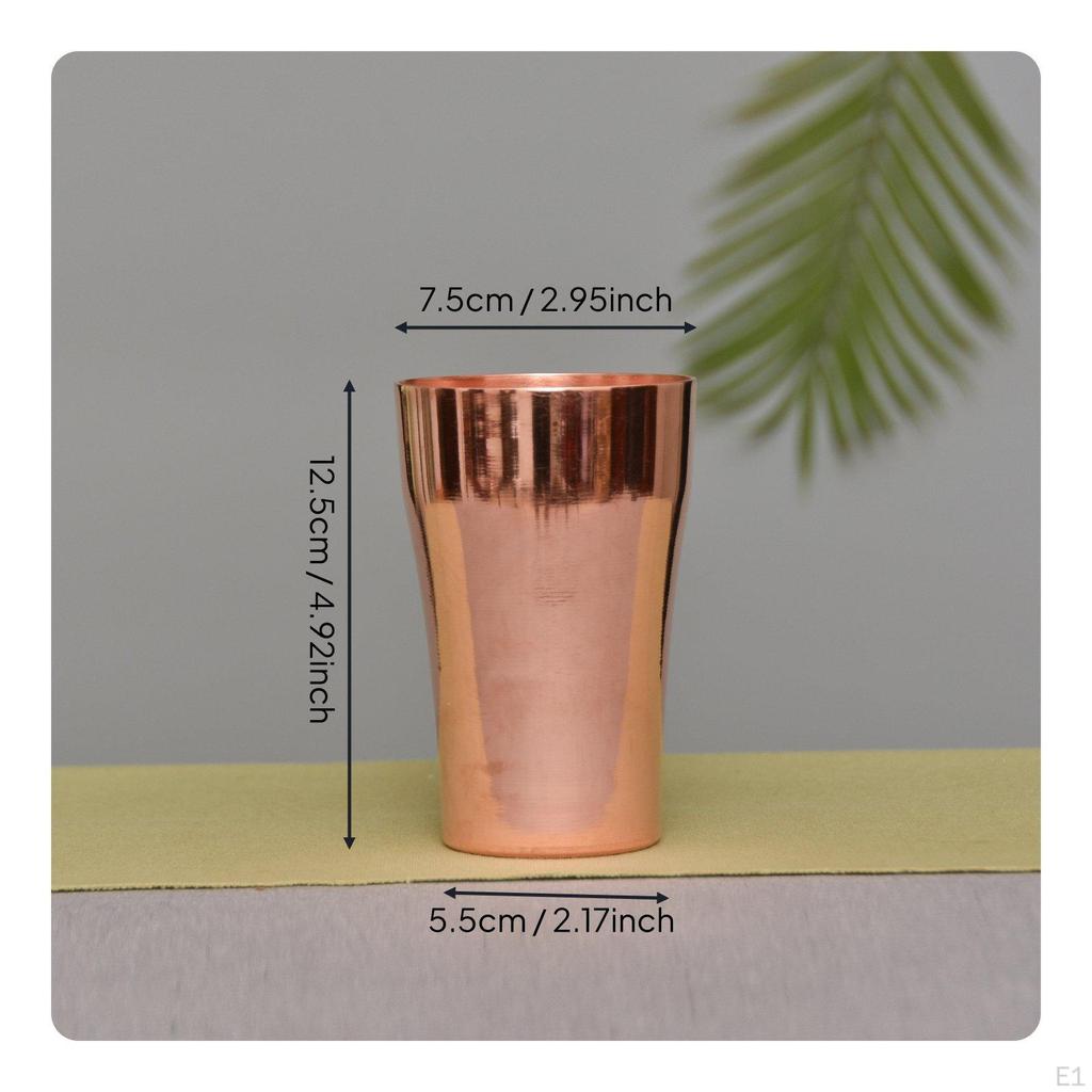 Copper Tumbler Thickened Wall Handmade Cup Unique Design for Bar, Home without Handle
