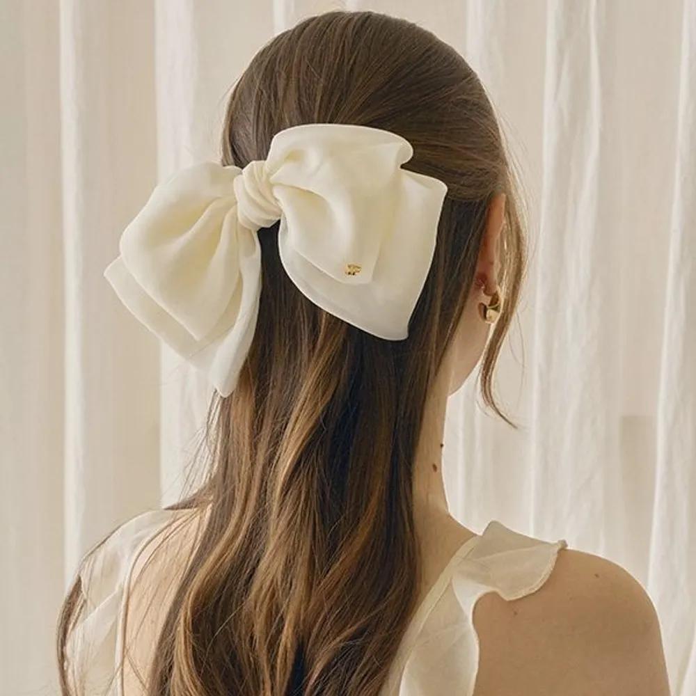 Feminine Chiffon Ribbon Automatic Pin JP-23-289AB black