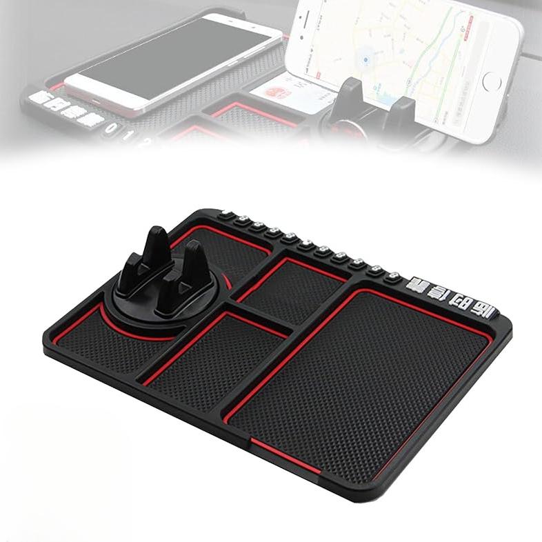 Silicone Car Dashboard 360° Rotation Anti-Slip Mat with Mobile Phone Holder Temporary Parking for Navigation Car Interior Accessories