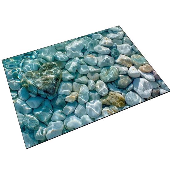 Golvmatta Halkfri Badrumsmatta med Grov Yta Gummiprickar på Baksidan Mjuk Beröring Diatomitlera Snabbtorkande Dräneringshål Badrumsmatta