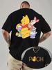 Summer Mens Disney Winnie The Pooh Pattern TShirt Daily Leisure and Theme Activities Wear Unisex Cotton Short Sleeve Oversized