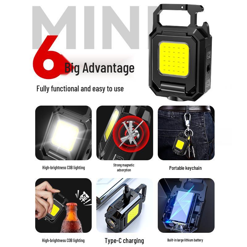 Double-Sided Magnetic Keychain Light: Super Bright, Durable, Multi-Functional for Camping & Outdoor Use
