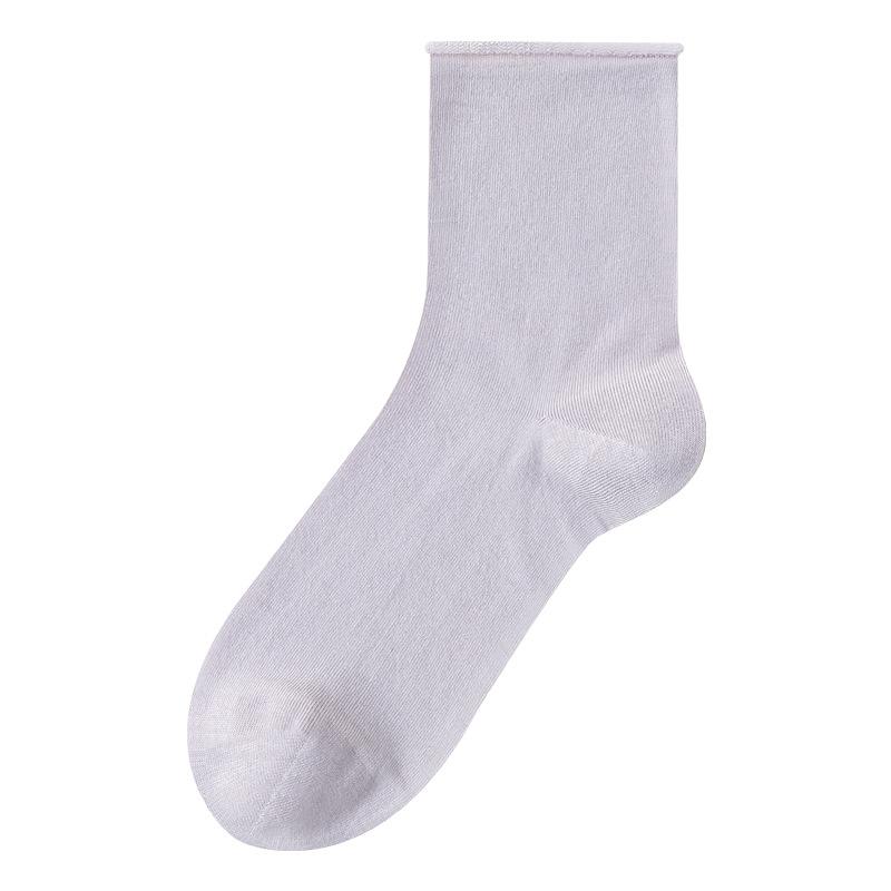 Women's Spring and Summer Ultra Thin Roll Edge Loose Mouth Month Son Breathable Tube Stack Socks
