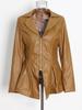 Chic Spring 2026 Women's Leather Jacket - Stylish Waist-Cinched Slim Fit in Solid Color