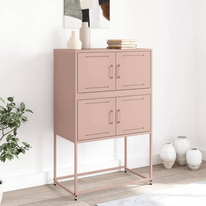 VidaXL Buffet Pink 68,5x38,5x107 Cm Steel, Cabinet, Sideboard, Storage Cabinet, Cabinet, Cupboard, Highboard, 846483