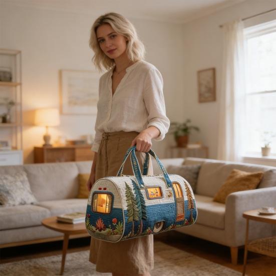 Bolsa de Gimnasio Patrón de Árbol Diseño de Autobús Bolso Acolchado con Correa Ajustable Asa Resistente Ropa Artículos de Tocador Bolsa de Viaje