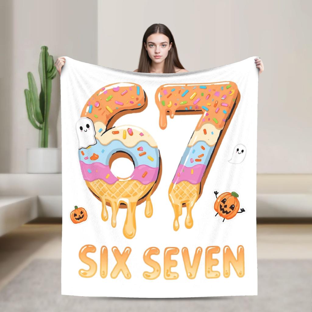 67 Six Seven Meme Mom 67 Meme Plush Blanket Kids Adult  Flannel Throw Blanket For Couch Bed Super Warm Bedspread Gift Idea