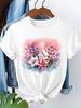 (Asian Size) letter style  Short Sleeve T-shirts  Merry Christmas Women's Top O-neck T Shirt Print  Fashion Casual New Year Clothing Graphic Tee