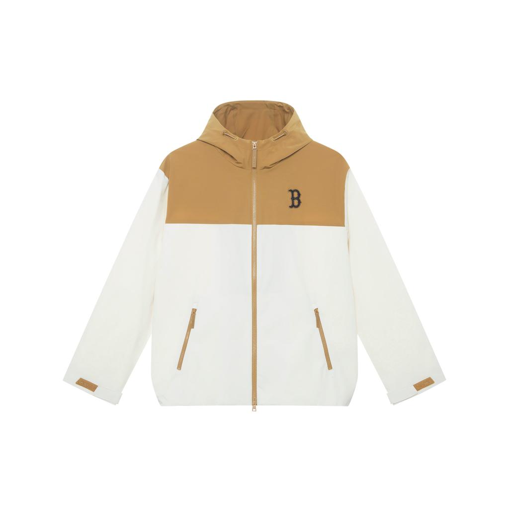 New MLB Boston Red Sox Basic Collection 24FW Windproof Jacket Unisex Dark Cream 3AWJB0344-43CRD