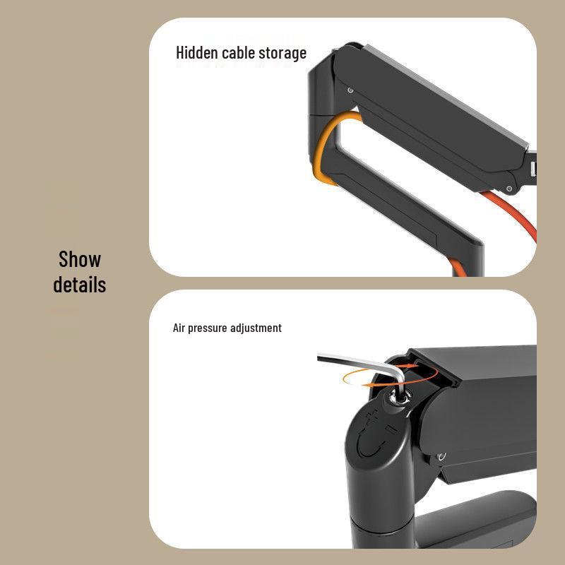 

Articulating Pneumatic Keyboard & Tablet Stand with Rotating Arm and Desktop Riser 400x800 mm
