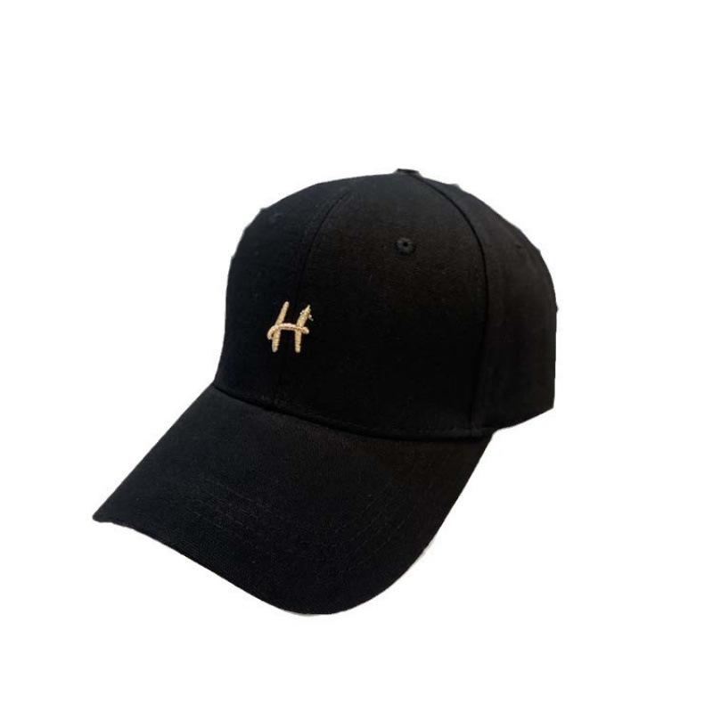 Women's Spring and Autumn Korean Style Casual Versatile Baseball Cap Men's Embroidered H Letter-printed baseball cap for summer sun protection