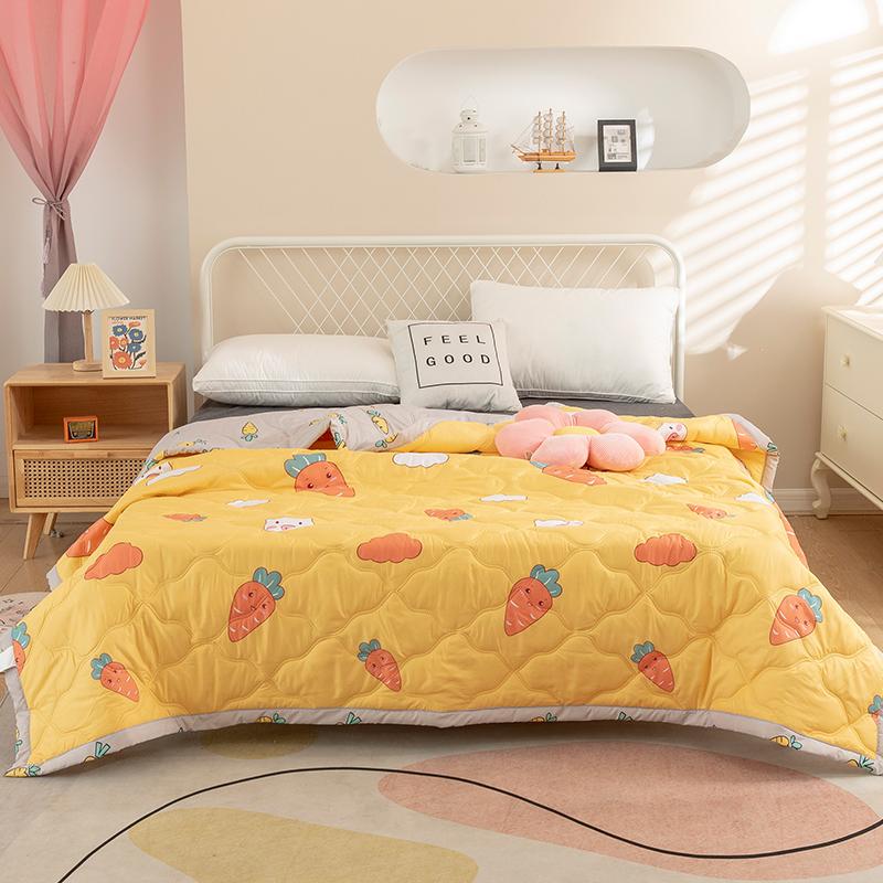 Factory Price Silk Blanket Silky Cooling Thin Quilt Summer Blanket Can  Machine-Wash Single/Queen/King Size