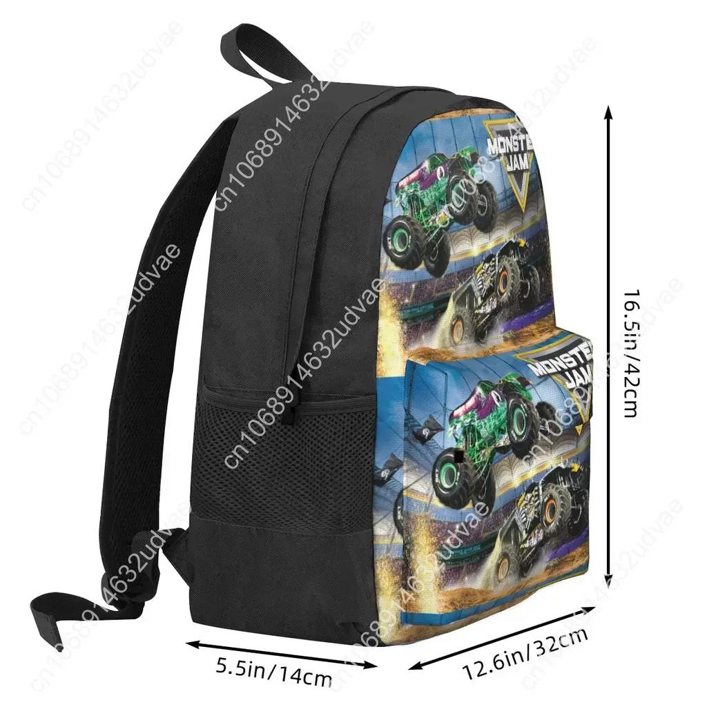 Classic Monster Jam Pattern Backpacks Bookbag School Bags Cartoon Rucksack Travel Rucksack Shoulder Bag