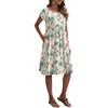 Women's Summer Fashion Casual Round Neck Short Sleeve Vintage Print Dress