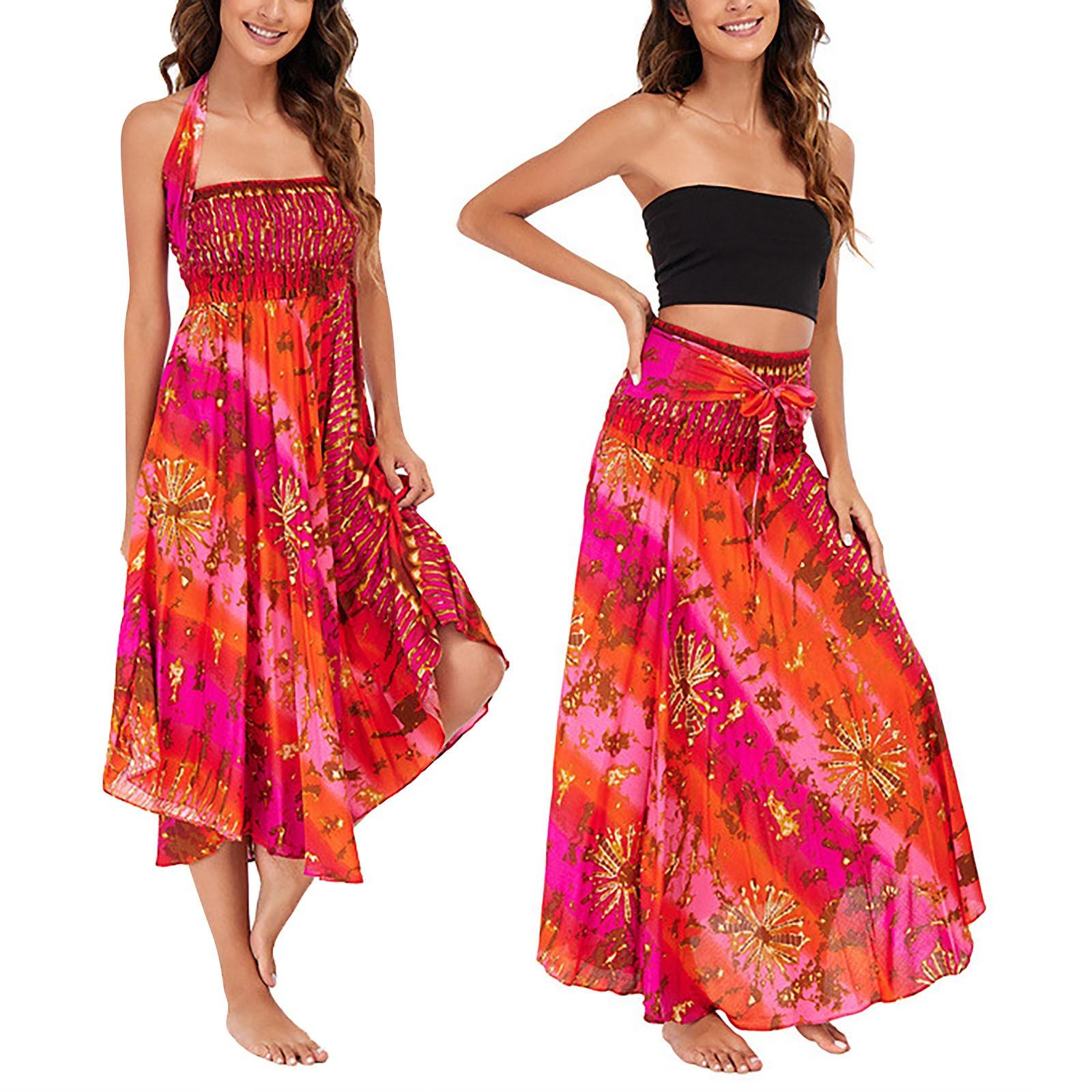 

Женское летнее платье для отдыха и отдыха с принтом в виде морского берега и V-образным вырезом и разрезом One Size