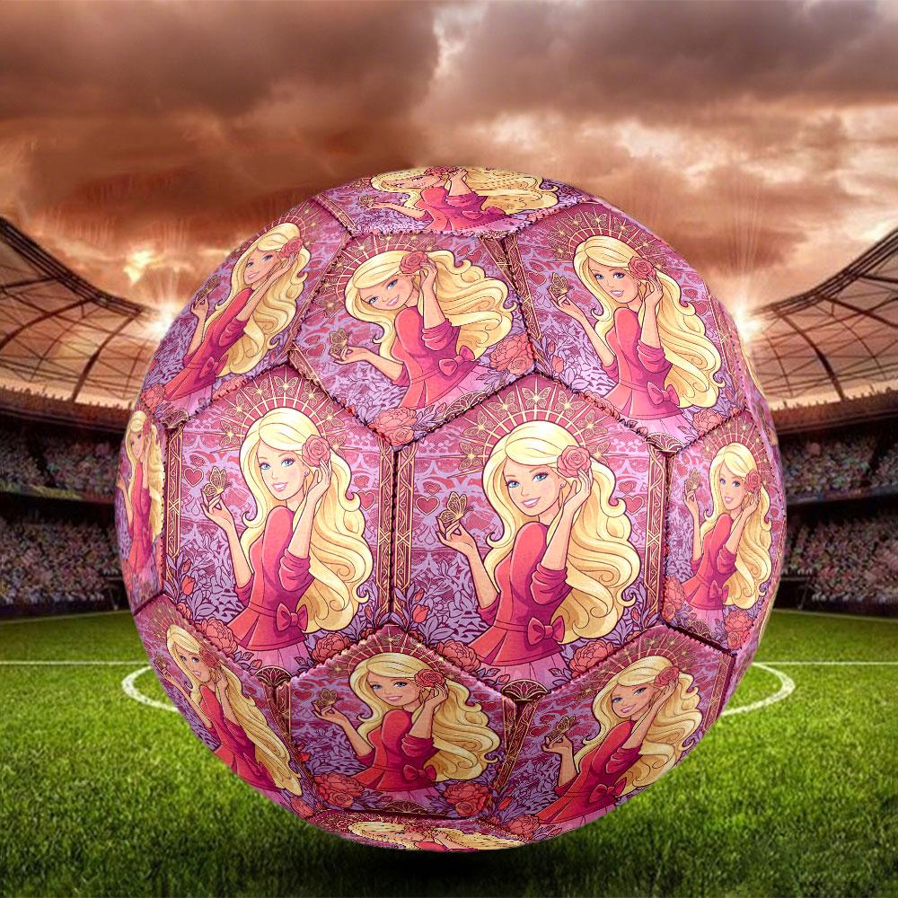 Barbie Print Size 5 Soccer Ball, Standard Match Football for Sports Game and Team Practice, Ideal Gift for Soccer Fans