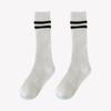 1 Pair Fashion School Sock for Kids Boy Girl Simplicity Solid Color Striped Calf Sock for ChildrenSpring Autumn Soft Cotton Sock