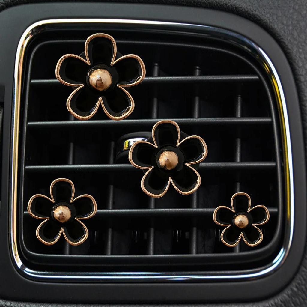 4PCs Flower Car Outlet Vent Perfume Clips Air Freshener Diffuser Conditioning Aromatherapy Perfume Clip Car Interior Decoration
