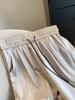 Women's Summer Satin Wide-Leg Ink Wash Pants – Casual, Floor-Length, Lazy Style