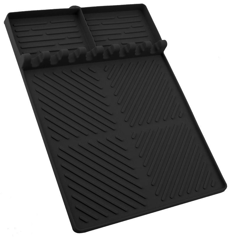 

Heavy Duty Silicone BBQ Mat for Grill Side Shelves, Non Slip Waterproof Dust Proof Tool Pad with Drainage Holes чёрный