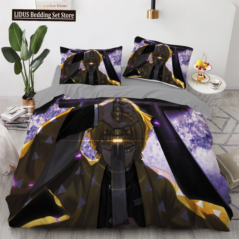 Anime Kawaii Bedding Set Japan Anime Loli Duvet Cover Set Kids Bedroom Cartoon 3D Printed Quilt Cover Bedroom Gift