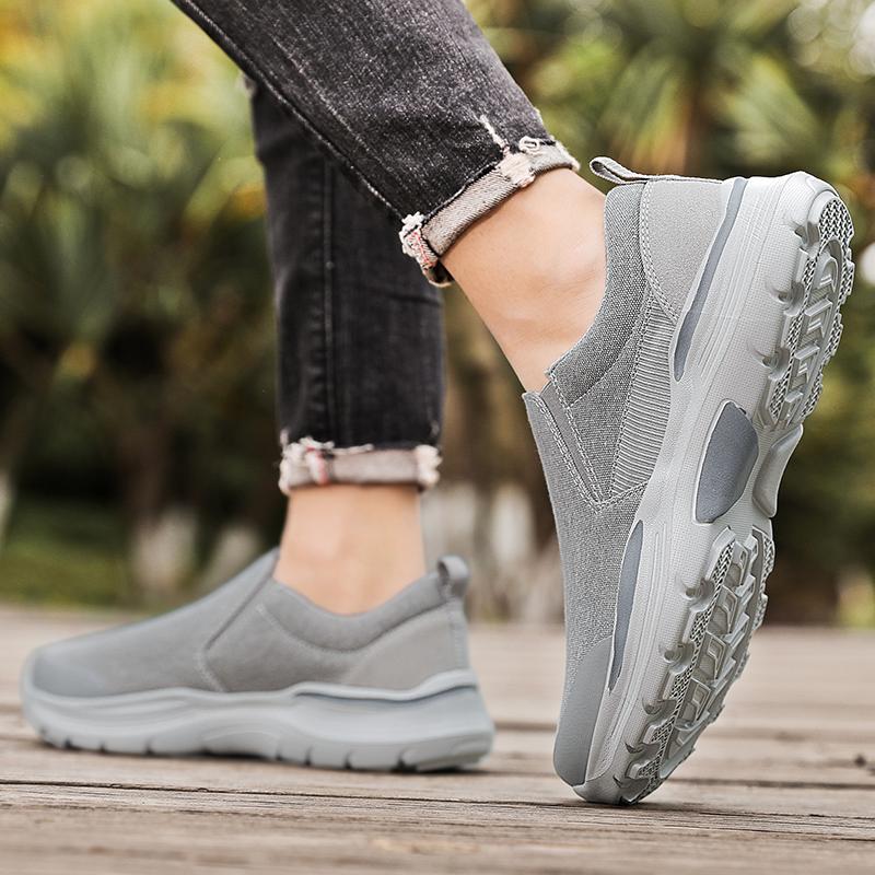Men’s Outdoor Canvas Shoes Sneakers Driving Shoes Black Casual Plus Size  Slip On Wide Head Shoes for Farther