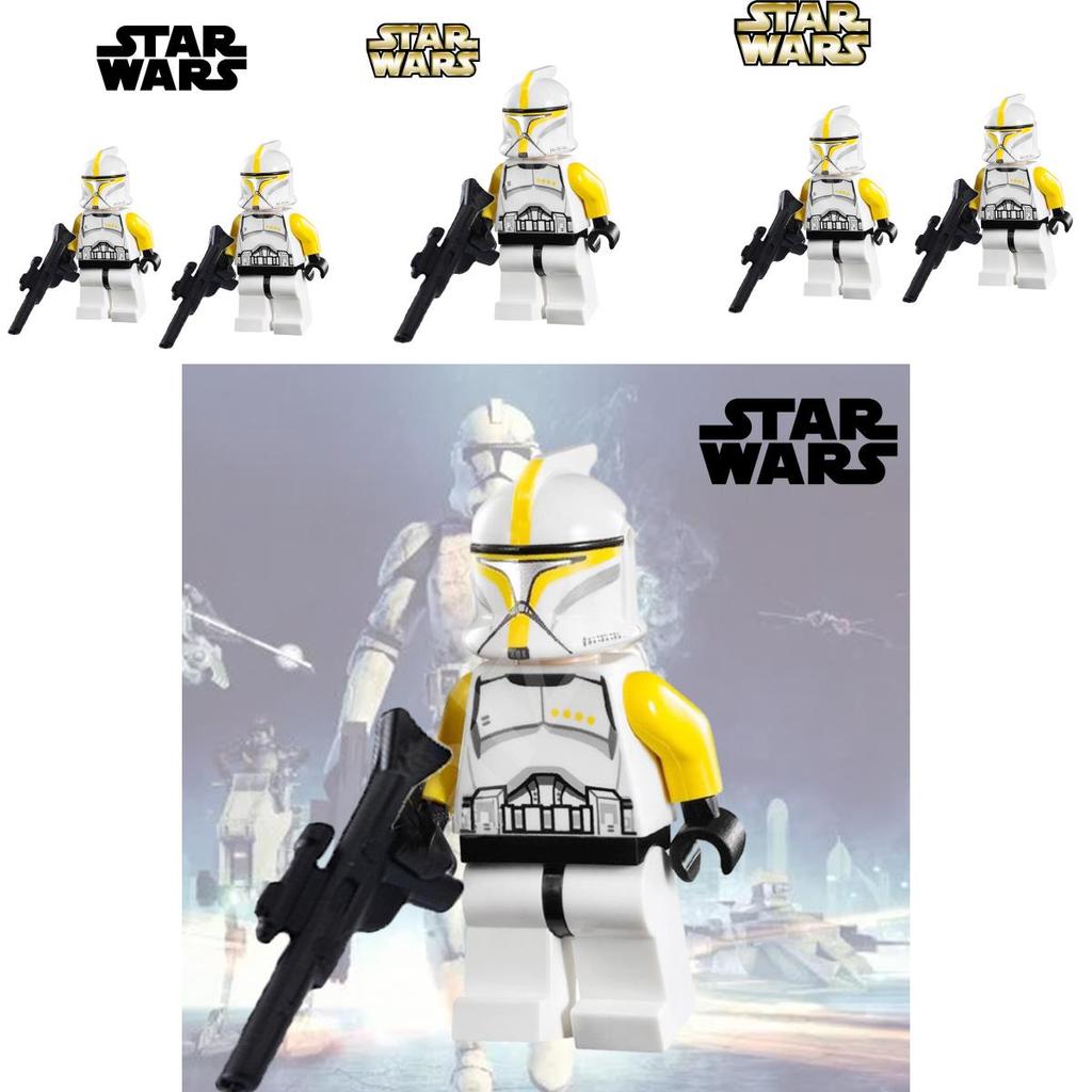 Star Wars Clone Trooper Mini Building Blocks Small Size Abs Plastic Toy Yellow Soldier 38pcs