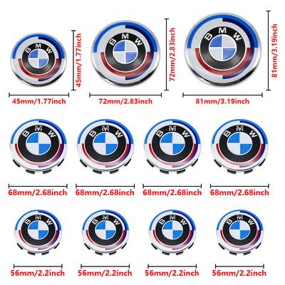 50th Anniversary For E60 E93 G01 E87 G20 7Pcs Car Front Rear Logo Hub Center Cover Steering Wheel Center Emblem Stickers