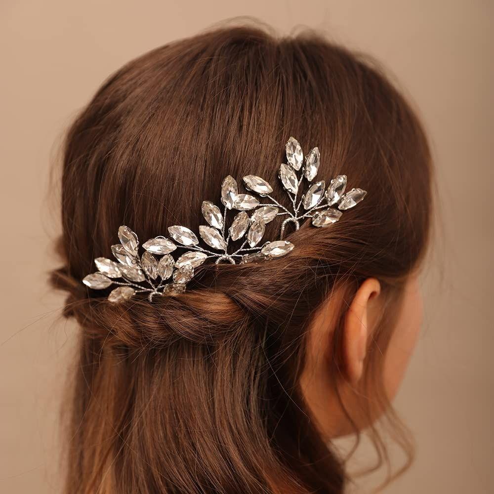 3pcs Handmade Rhinestone Hairpin Sparkling Women Tiara Stylish Bride Hair Accessories Girl