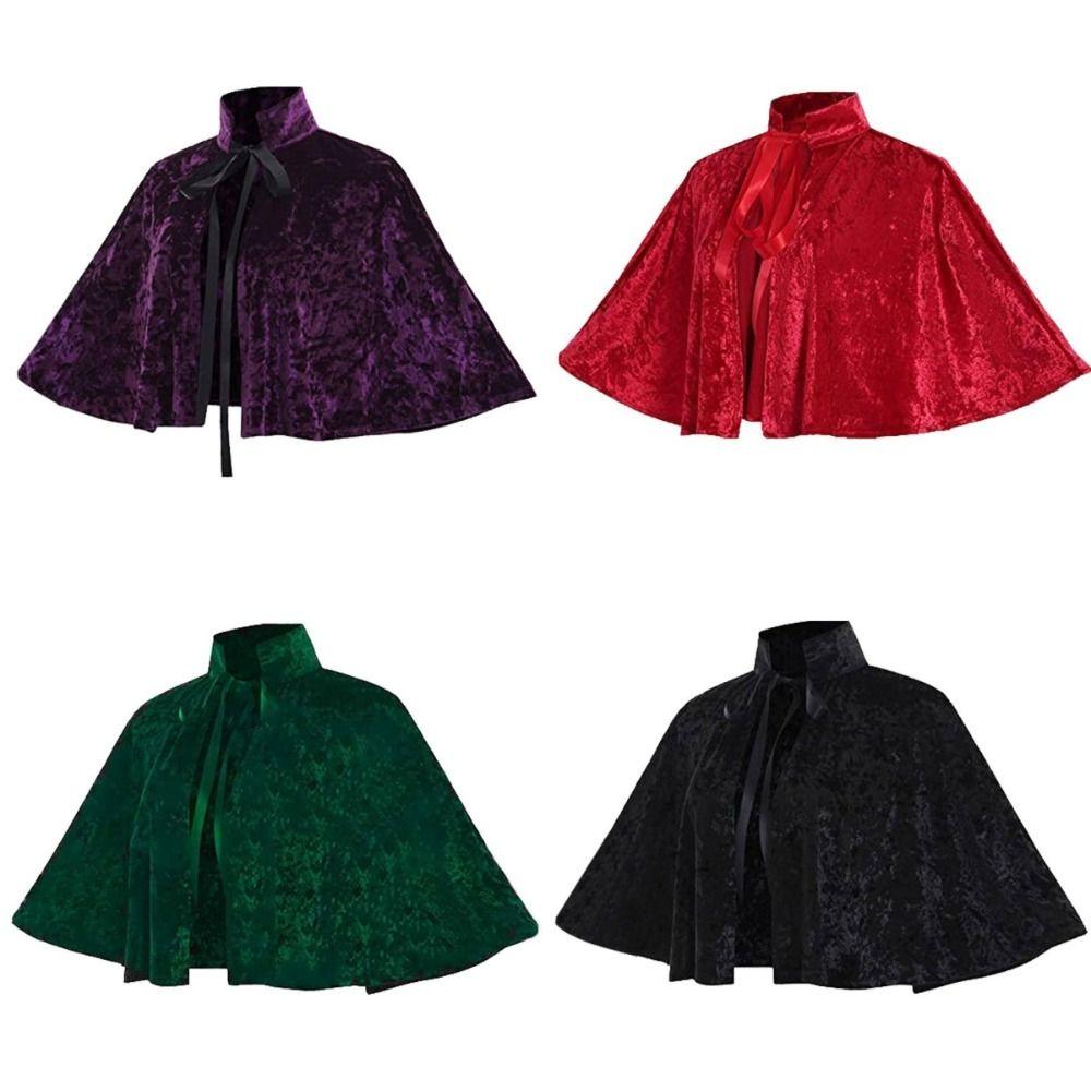 Victorian Cosplay Velvet Cape Vintage Steampunk Shawl New Women's Shawl Coat Halloween Party
