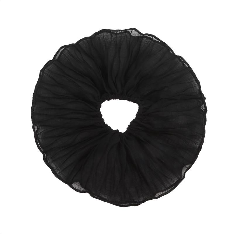 Haargummis für Damen, für den Sommer, süße doppellagige Chiffon-Kopfbedeckung mit Blumenmuster, Rand mit extra großem Darmhaar