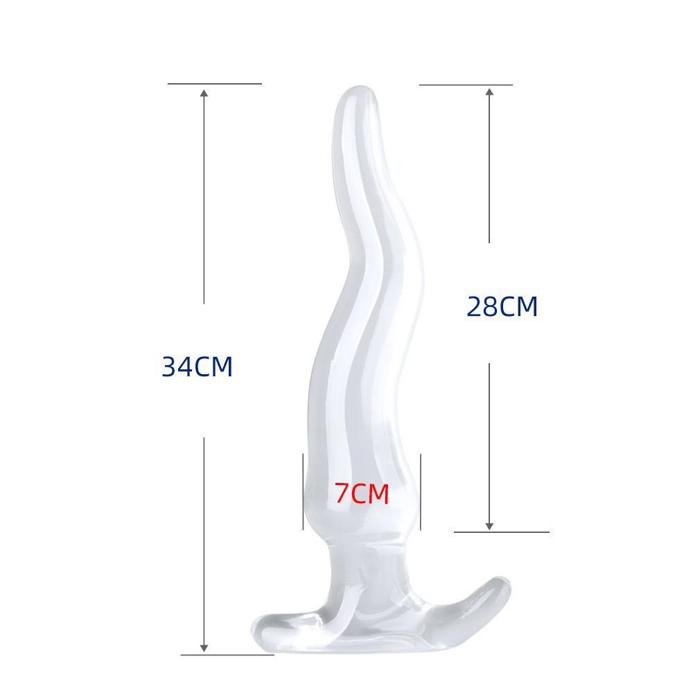 Crystal Transparent Butt Plug Long-Term Wear Anal Dilatation Device Back Court Masturbation Super Long Deep Butt Plug Sex Toy