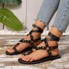 Fashion Summer Shoes Plus Size Clip Toe Women's Sandals Casual Women Rivet Buckle Strap Sandales Femmes Flat Ankle-wrap Shoes for Women