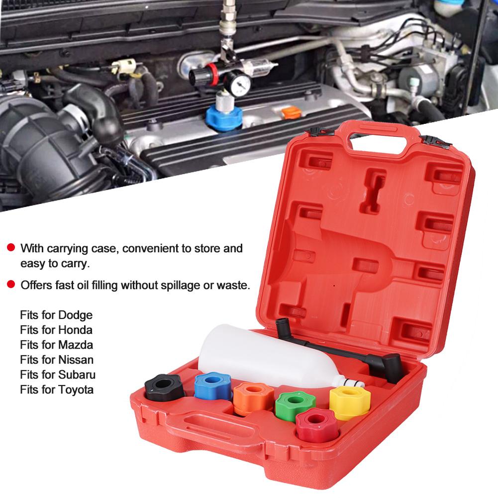 Auto Car Engine Oil Filler Adapters Fast Filling Tool Kit Set Cooling System Repair