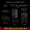 Lynk & Co 09 EMP Interior Protective Film for 2025-26: Center Console, Gear Shift, Navigation Screen, Dashboard - Anti-Scratch TPU