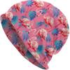Bonnet Flamant Rose Casquette Chimiothérapie Couvre-chef Cancer Bonnets Tricotés Sacoche Casquette Lâche pour Adultes Femmes Hommes Chapeau d'Hiver Doux Chaud Extensible