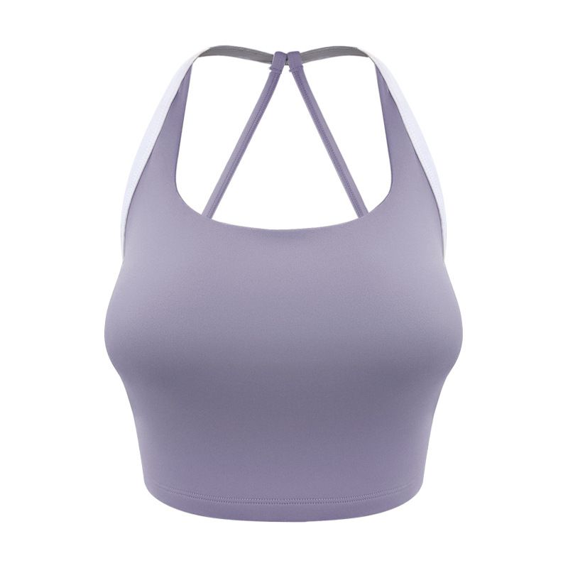 Nude Feel Sports Beautiful Vest Shockproof Fixing Cup Bra New Arrival Fitness Pilates Tops Yoga Clothes Fancy Women